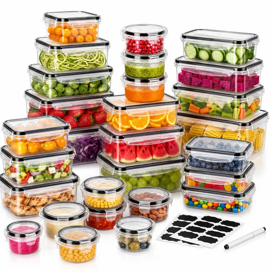 40 PCS Extra Large Airtight Food Storage Containers Set with Lids – Leakproof Reusable Kitchen Organizer Containers with Labels for Pantry & Home Storage