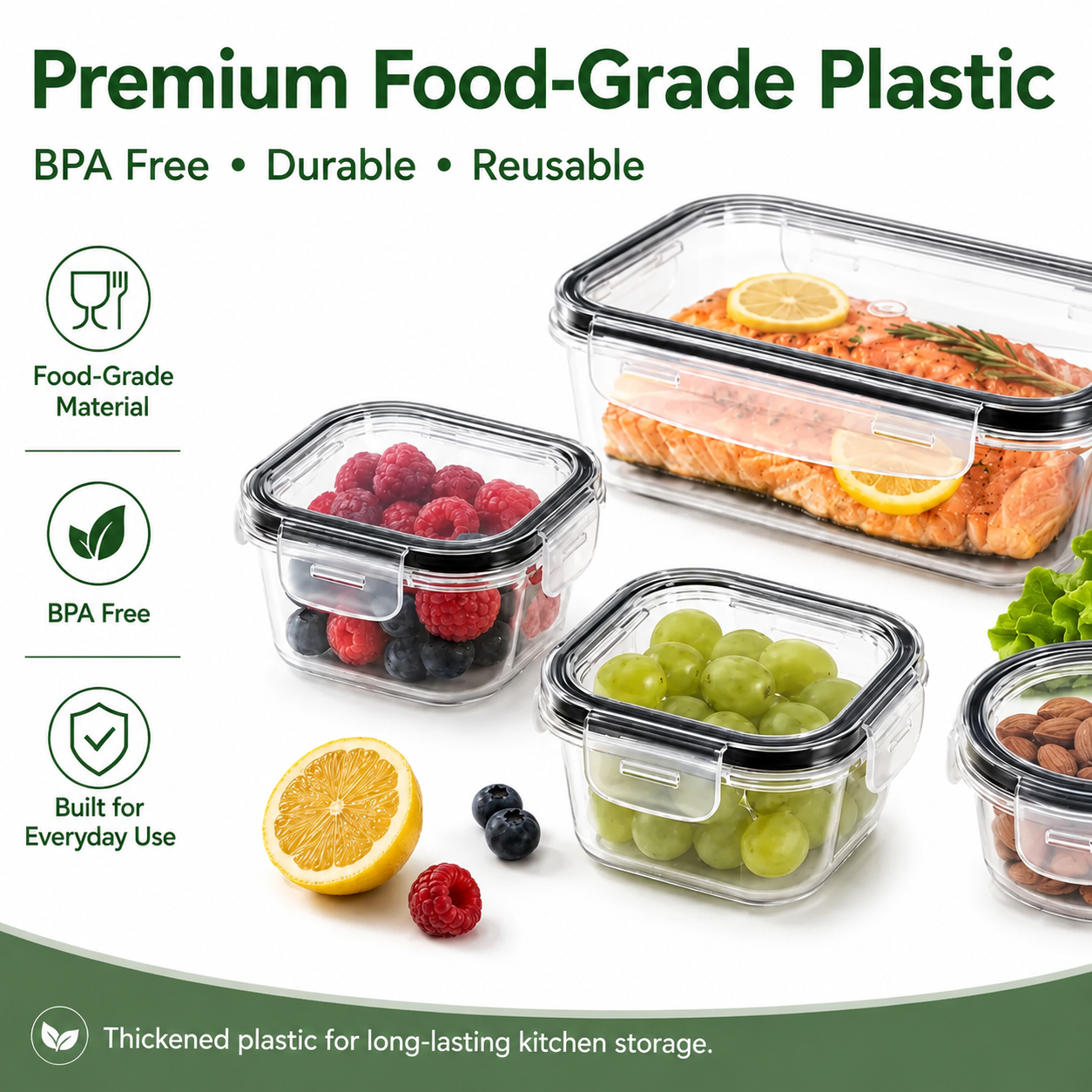 40 PCS Extra Large Airtight Food Storage Containers Set with Lids – Leakproof Reusable Kitchen Organizer Containers with Labels for Pantry & Home Storage
